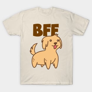 BFF Dog Cute Puppy Dog Lover Gift Adorable Cuddle Best Friend Gift for Dog Mom Dog Dad T-Shirt